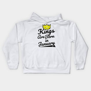 Kings are Born In January Kids Hoodie